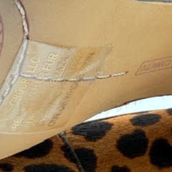 Vince Camuto Calf Hair Leopard Print Block Heel Pumps Size 11M - Picture 14 of 15